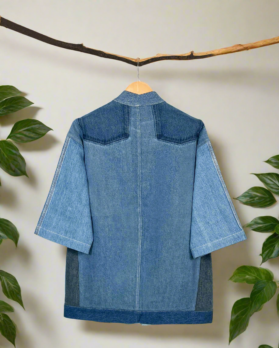 Upcycled Denim Kimono Jacket | K104