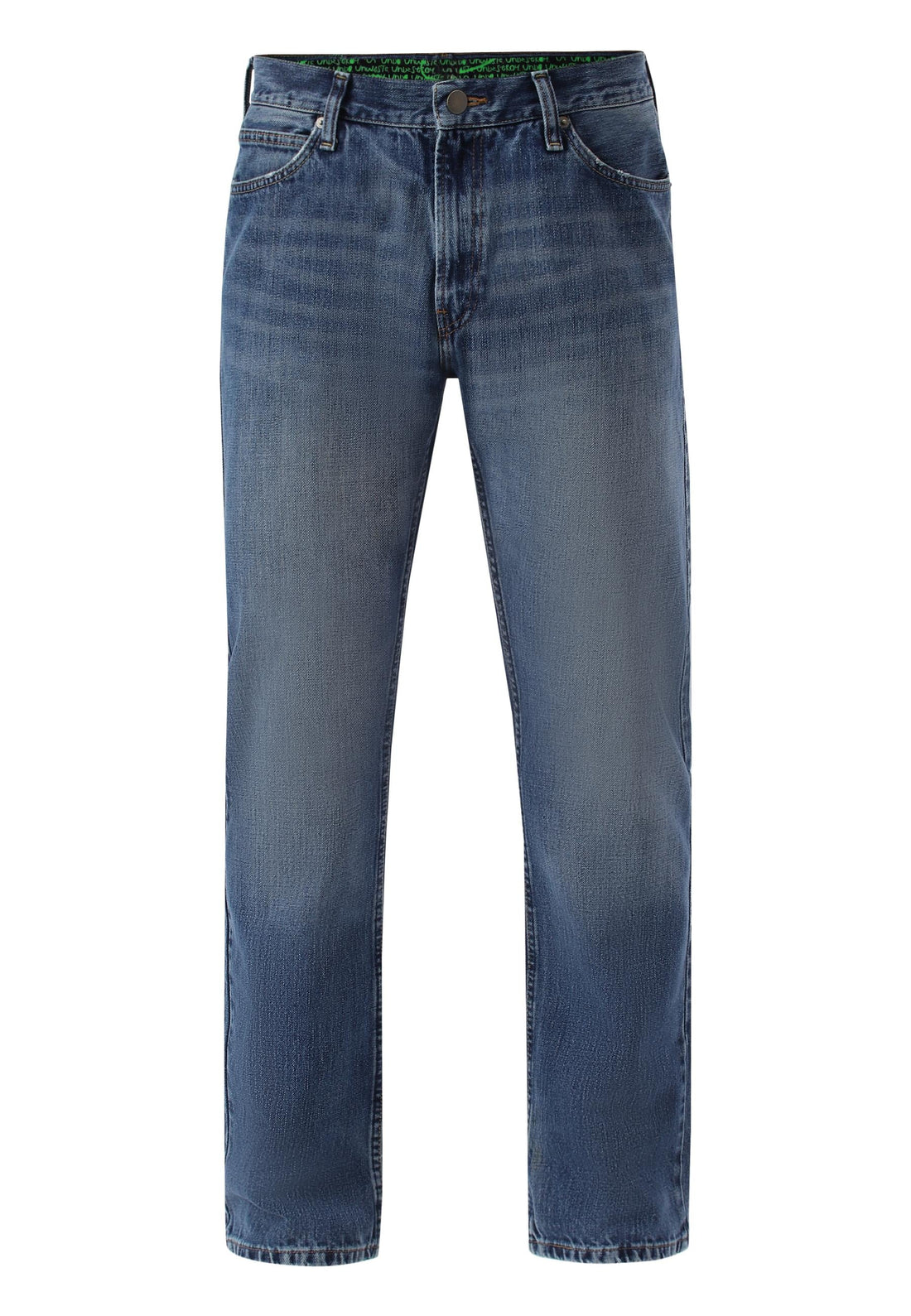 Mid Indigo Mid Rise Straight Jeans