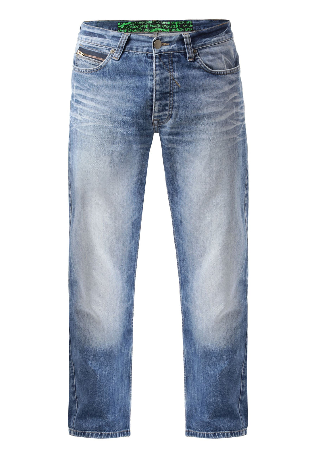 Mid Indigo Mid Rise Straight Jeans