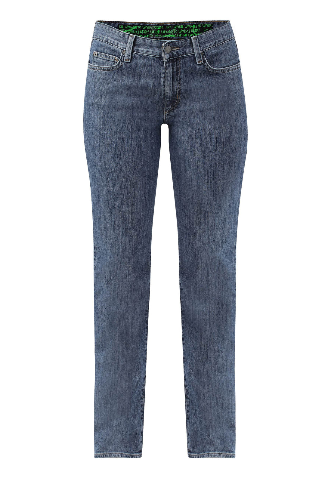 Dark Indigo Mid Rise Straight Jeans