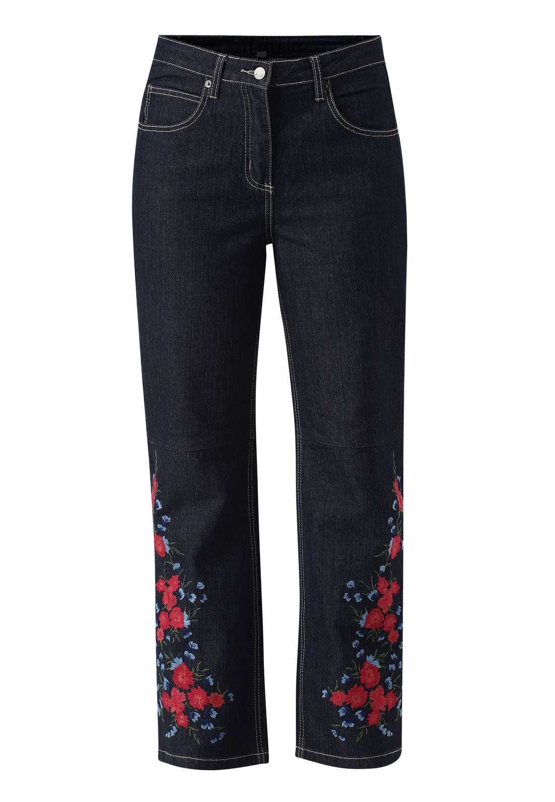 Dark Indigo High Rise Straight Jeans