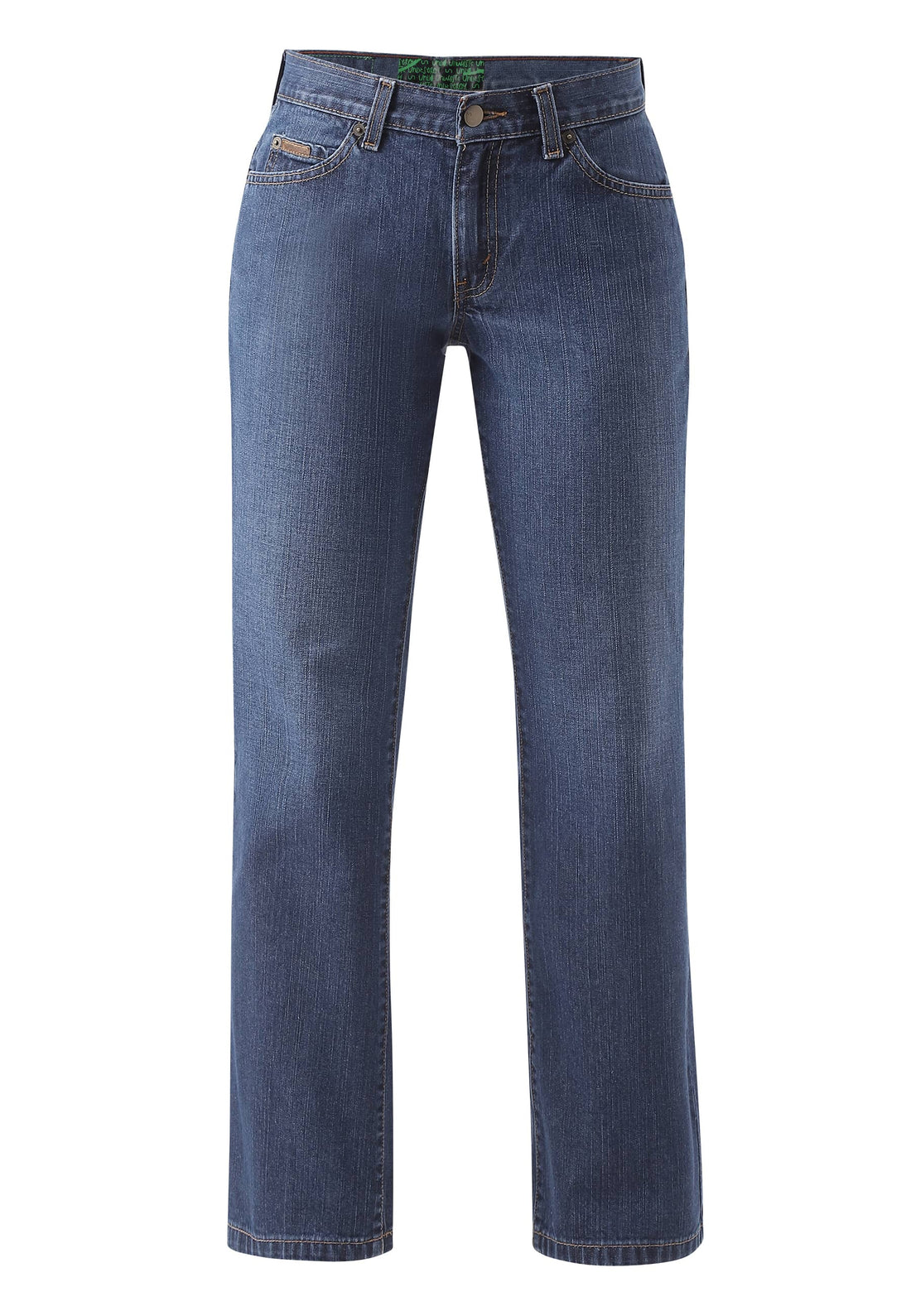 Mid Indigo Low Rise Straight Jeans