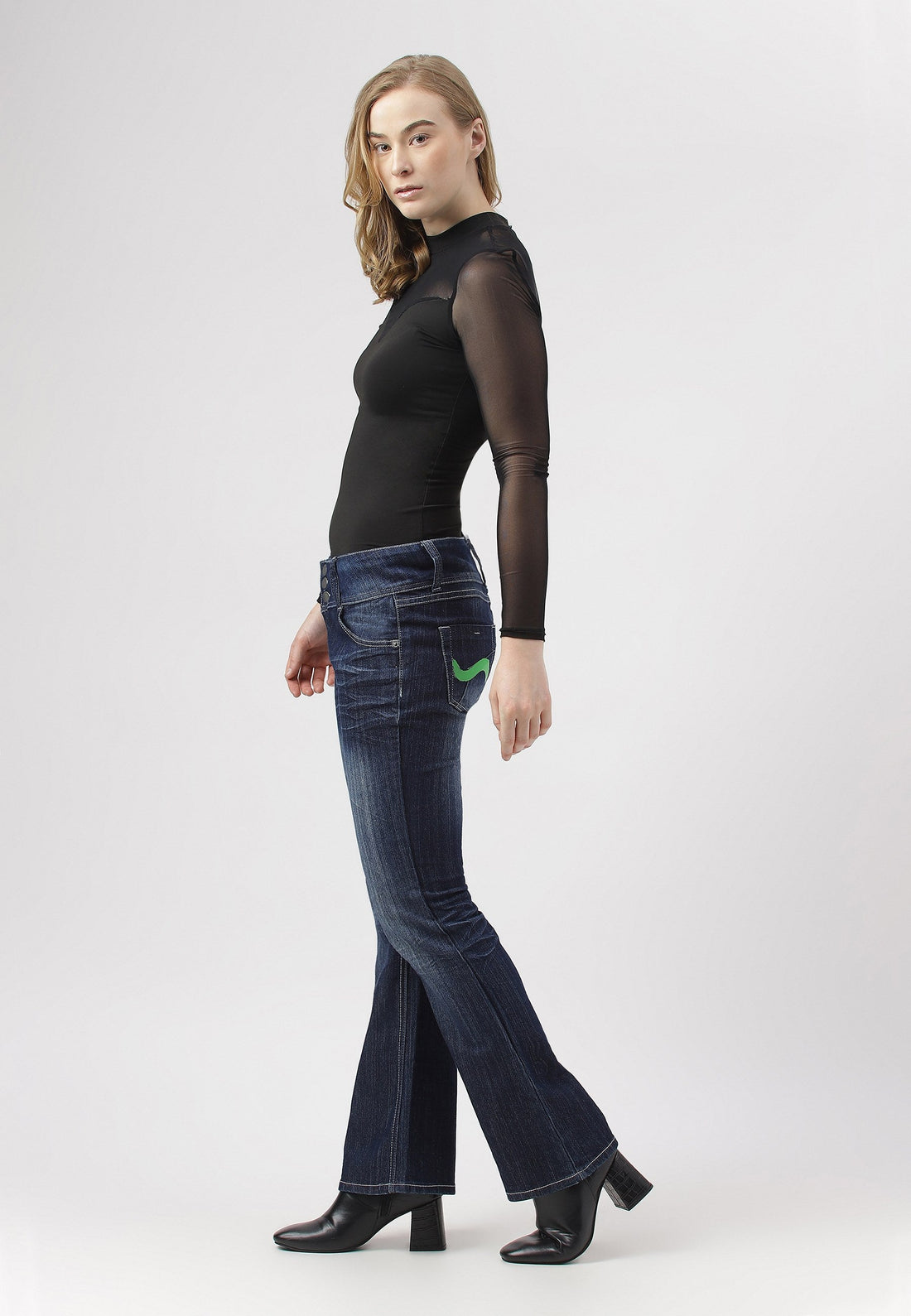 Dark Indigo Low Rise Bootcut Jeans