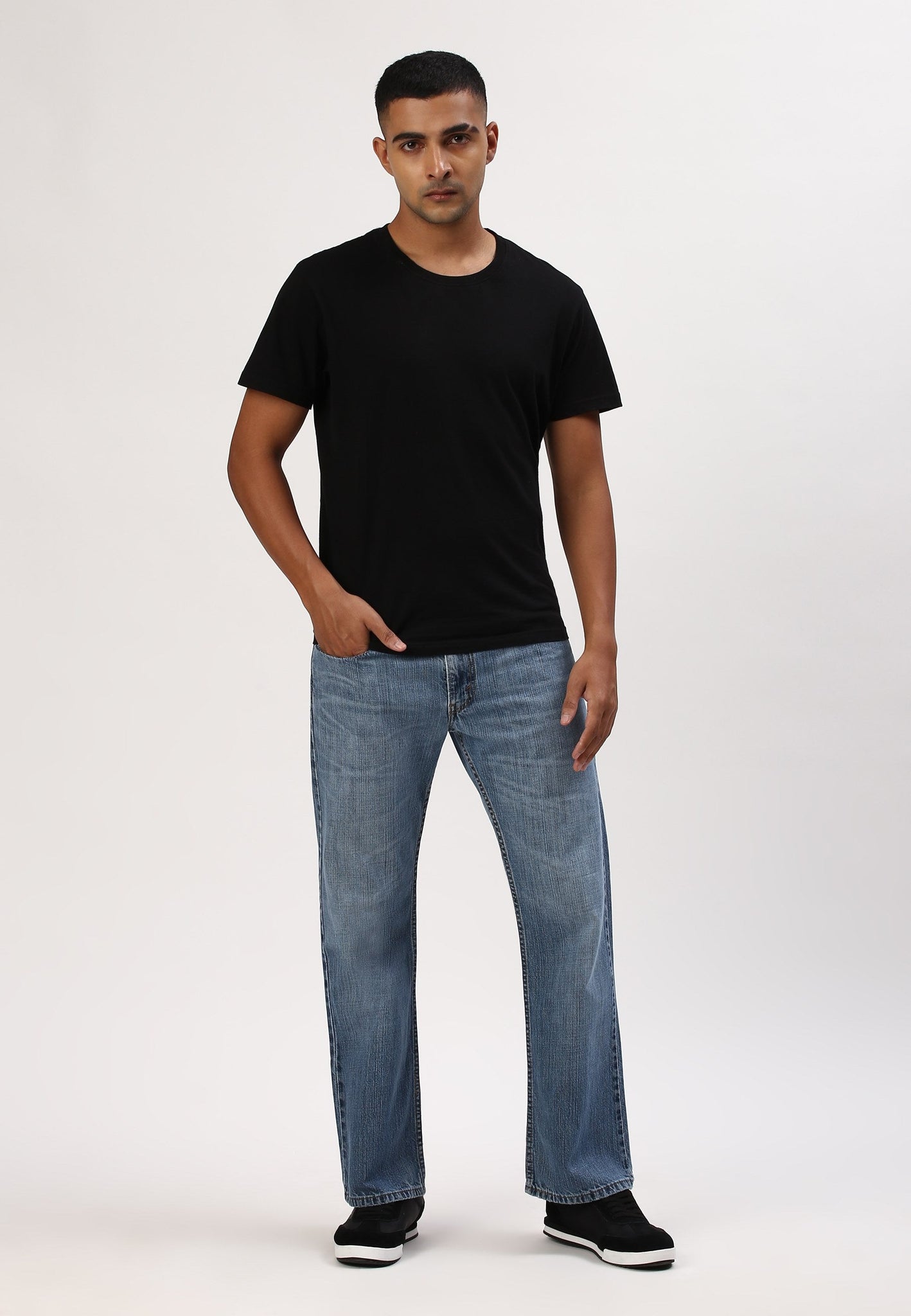 Dark Indigo Mid Rise Bootcut Jeans