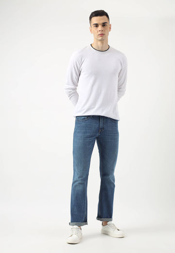 Dark Indigo Mid Rise Bootcut Jeans