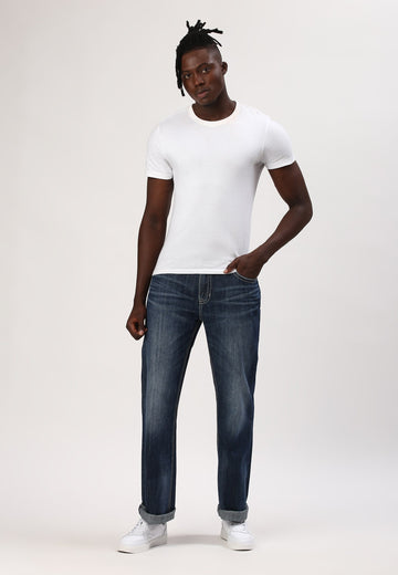 Dark Indigo Mid Rise Bootcut Jeans