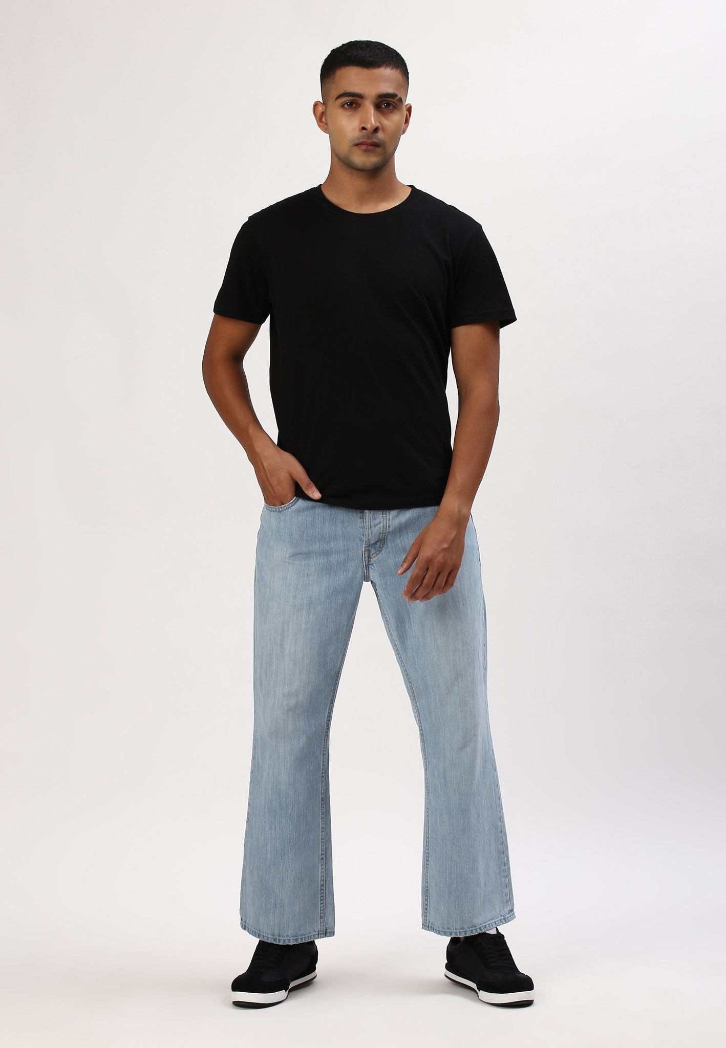 Light Indigo Mid Rise Bootcut Jeans