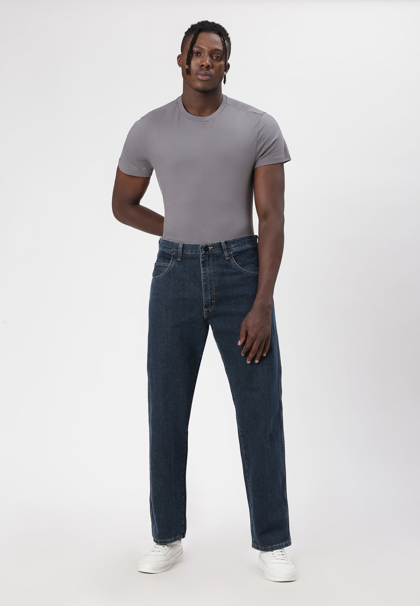 Dark Indigo High Rise Straight Jeans