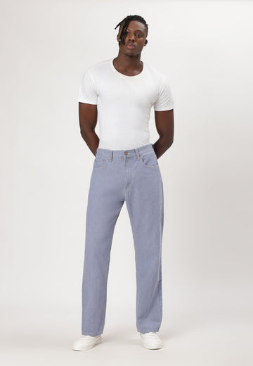 Light Indigo High Rise Straight Jeans