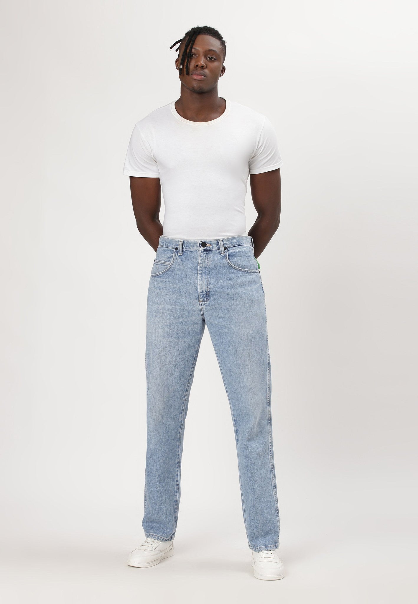 Light Indigo High Rise Straight Jeans