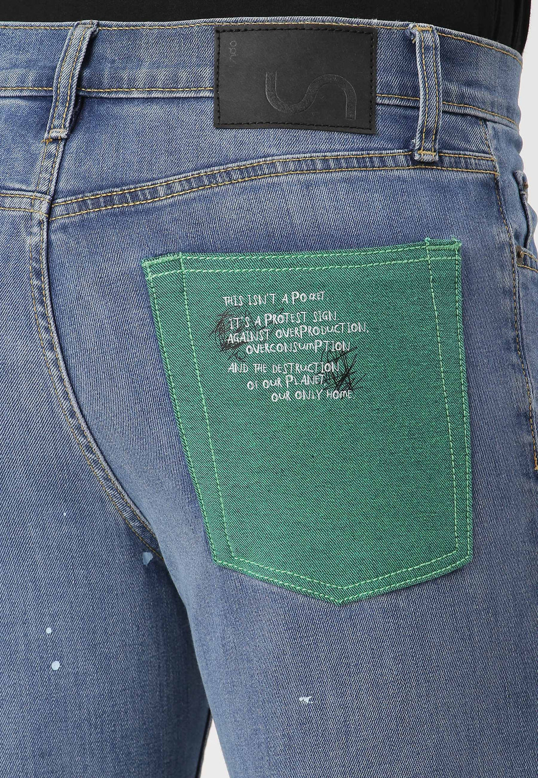 Mid Indigo Mid Rise Straight Jeans