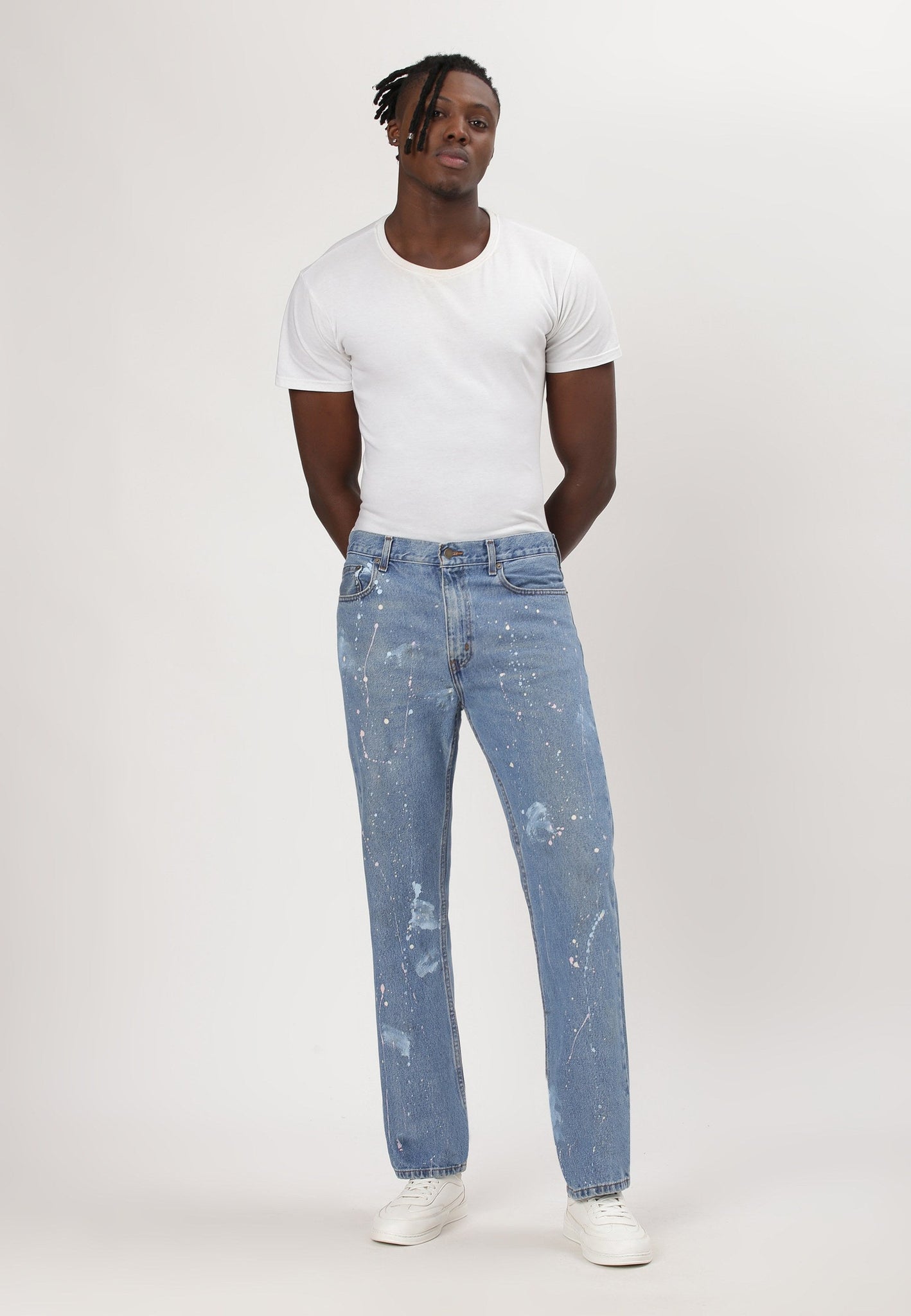 Mid Indigo High Rise Straight Jeans