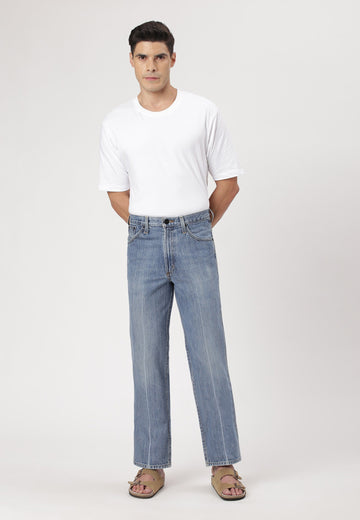 Light Indigo High Rise Straight Jeans