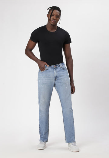 Light Indigo High Rise Straight Jeans