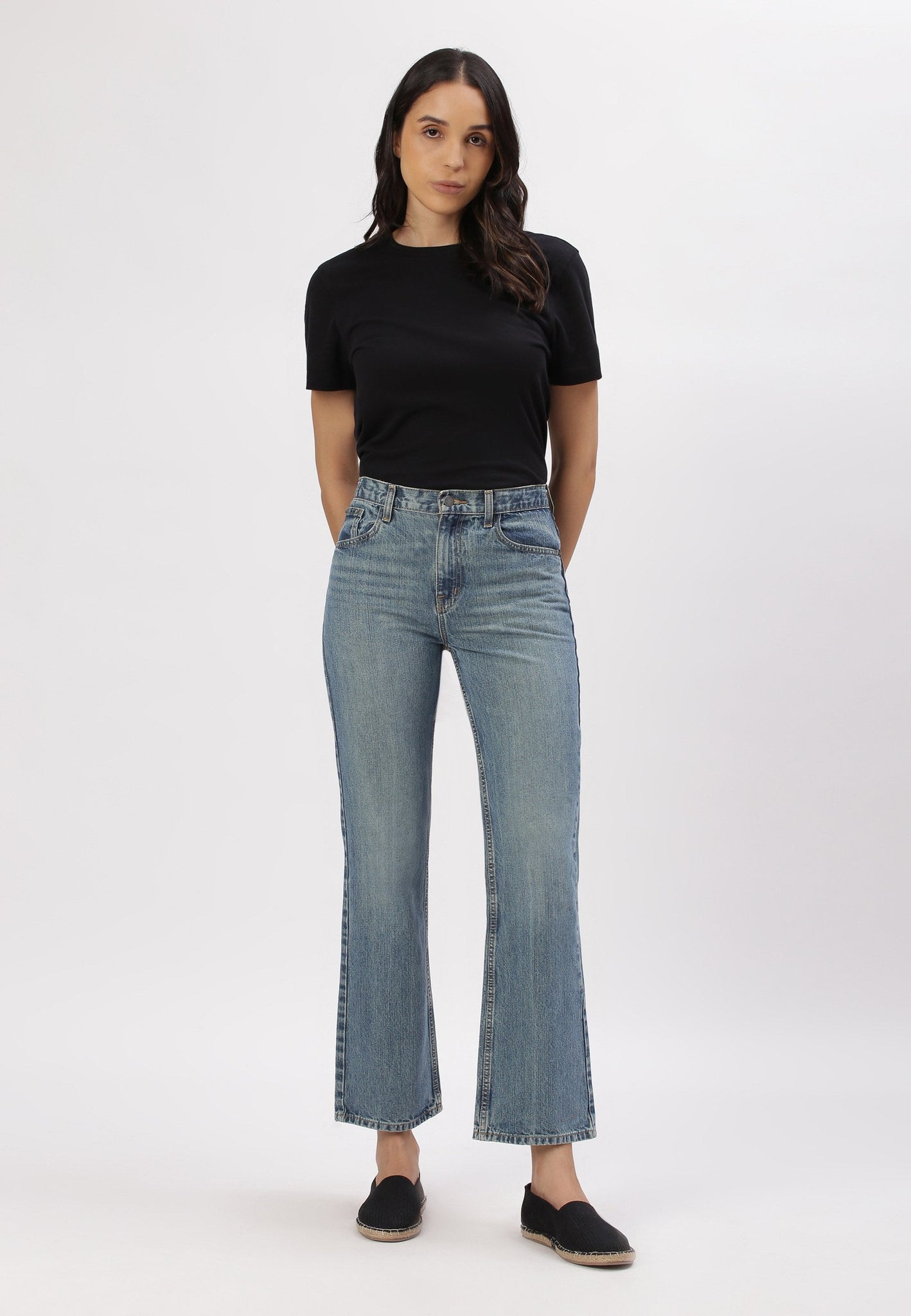 Dark Indigo High Rise Bootcut Jeans