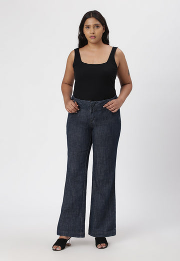 Dark Indigo Mid Rise Bootcut Jeans