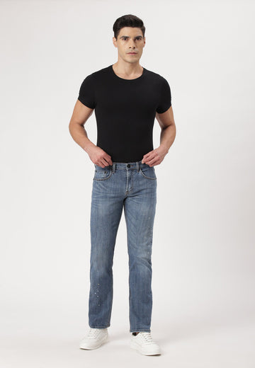 Dark Indigo Low Rise Straight Jeans