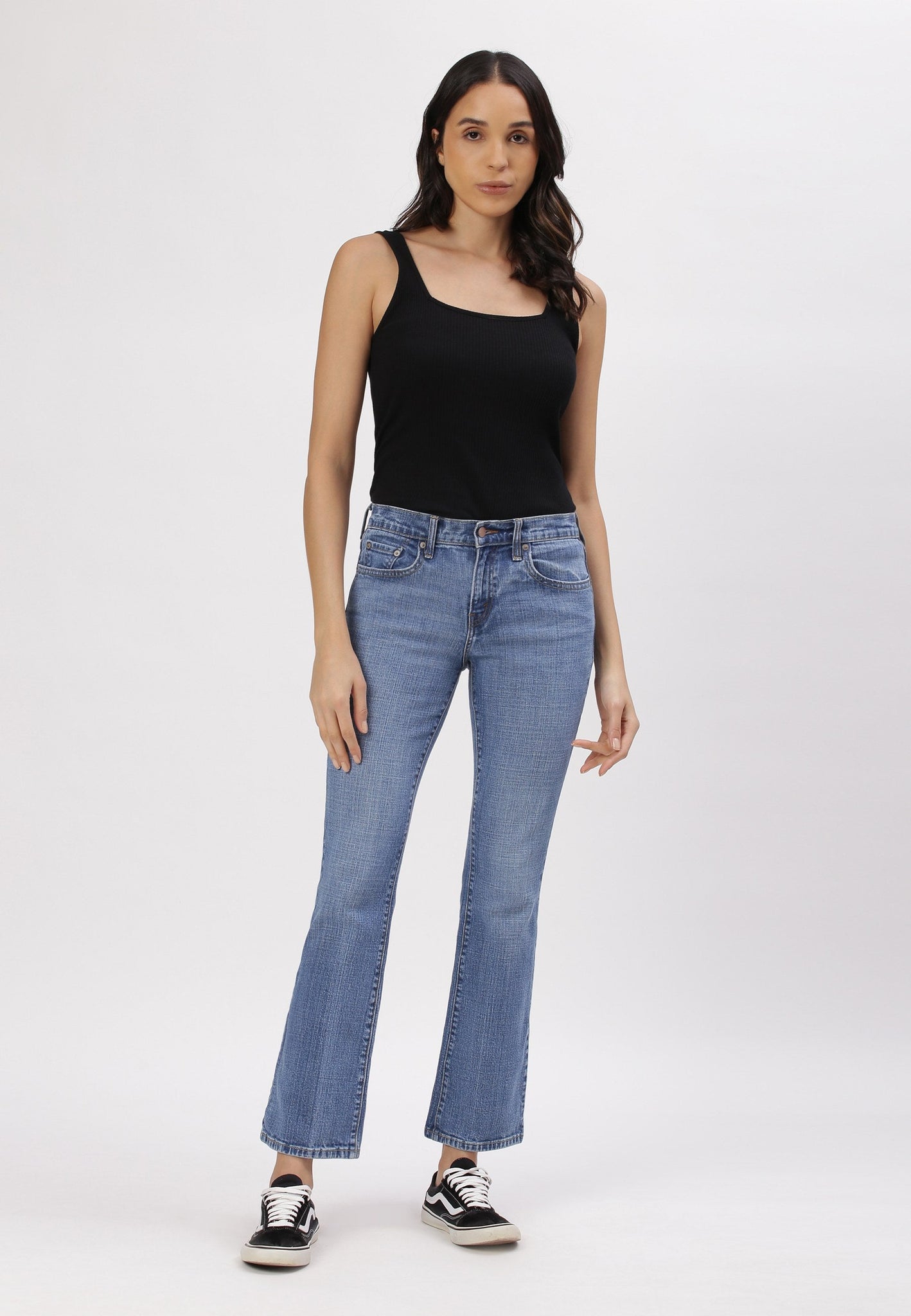 Light Indigo Mid Rise Bootcut Jeans