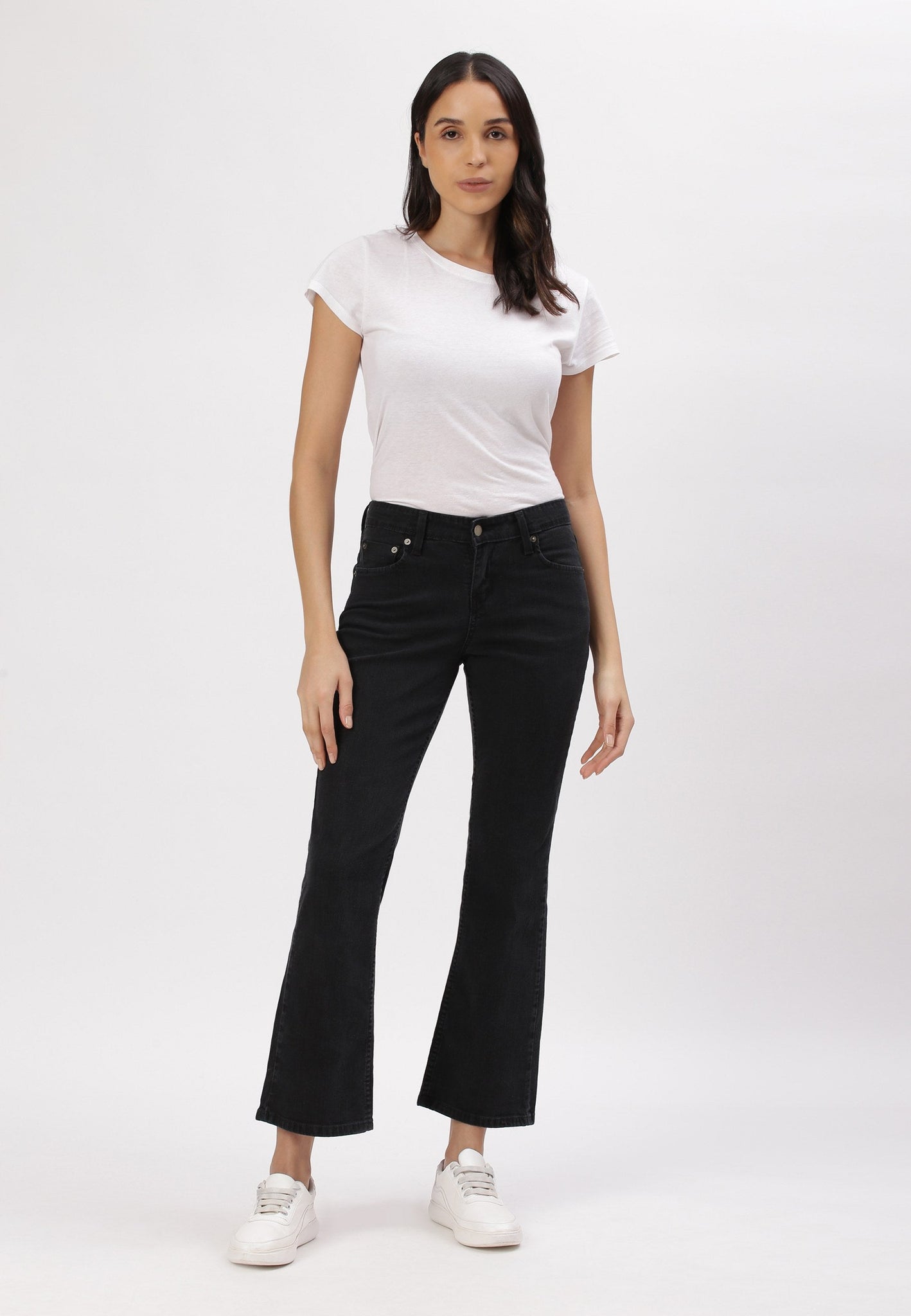 Black Mid Rise Bootcut Jeans