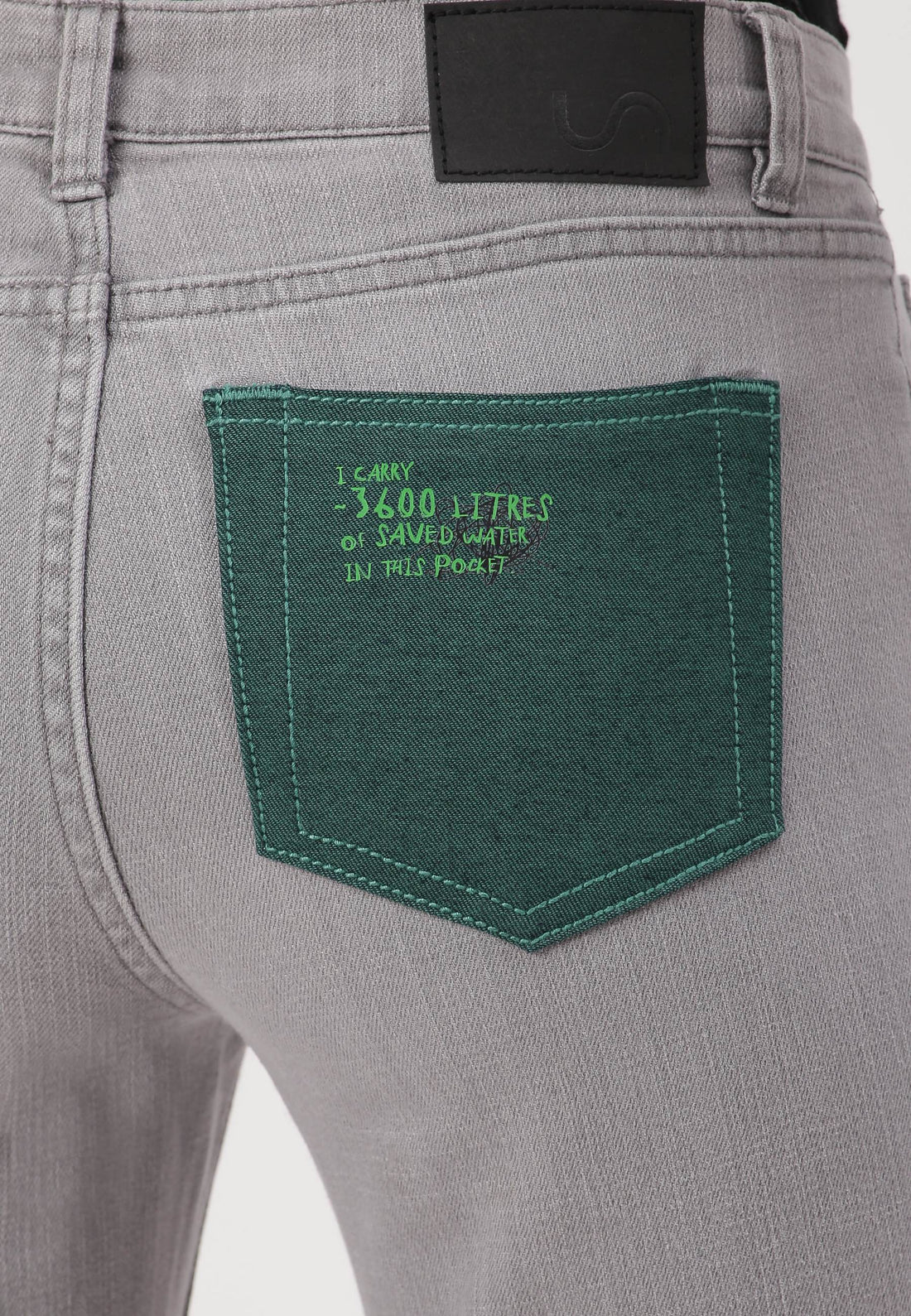 Grey Low Rise Straight Jeans