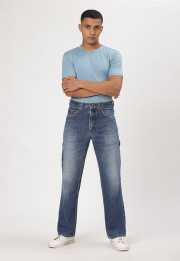 Dark Indigo High Rise Straight Jeans