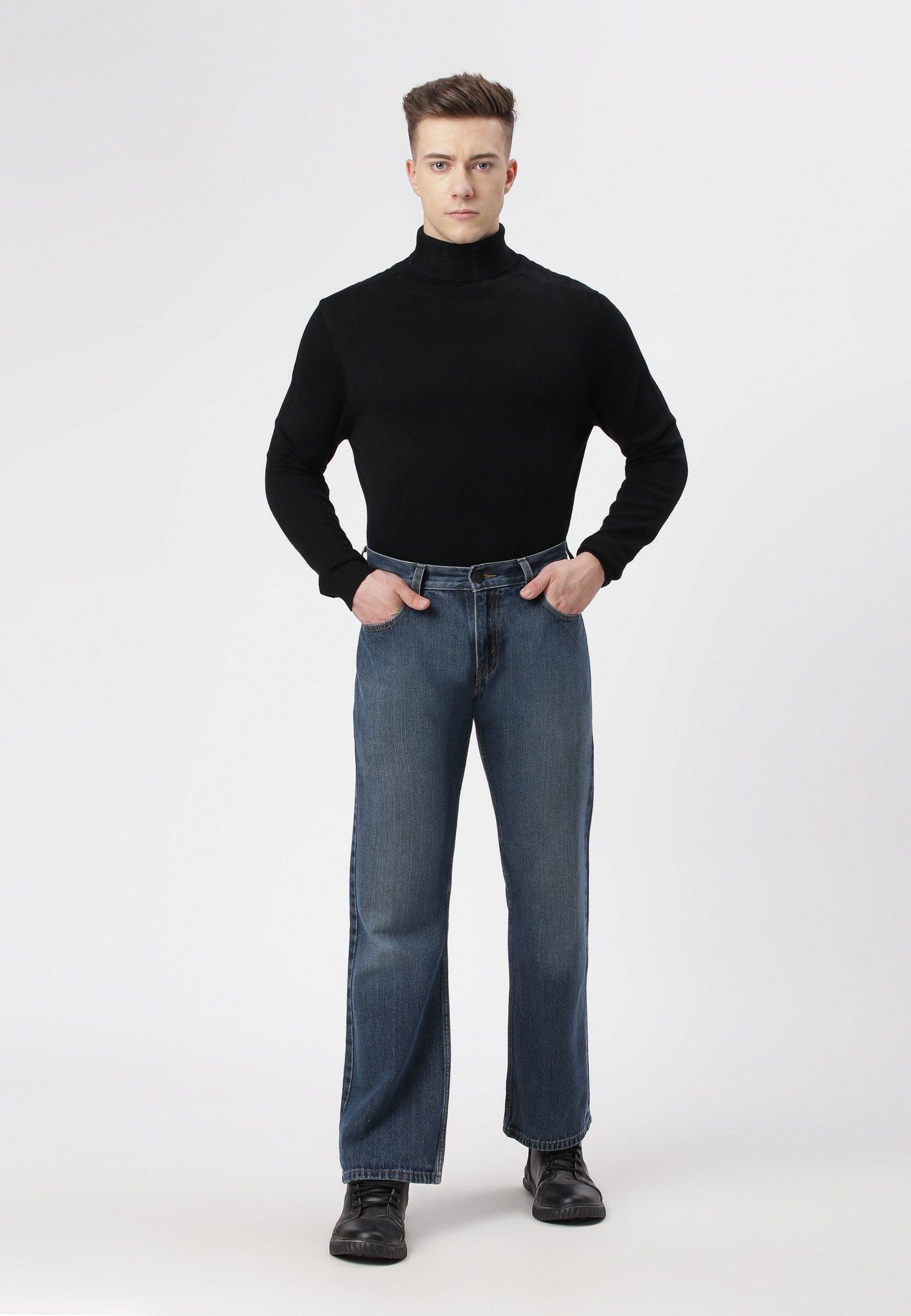 Dark Indigo Low Rise Bootcut Jeans