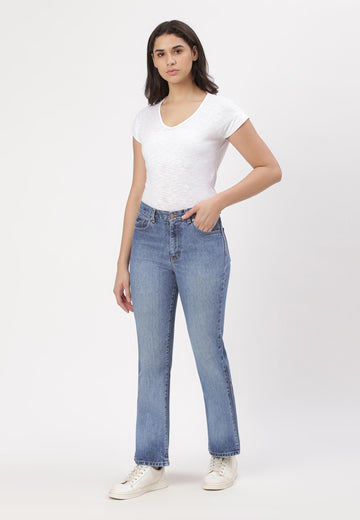 Light Indigo High Rise Bootcut Jeans