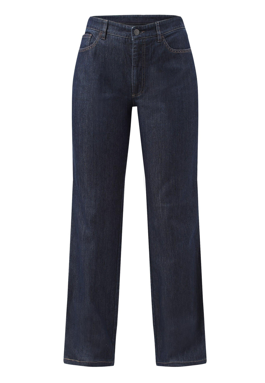 Dark Indigo Mid Rise Straight Jeans