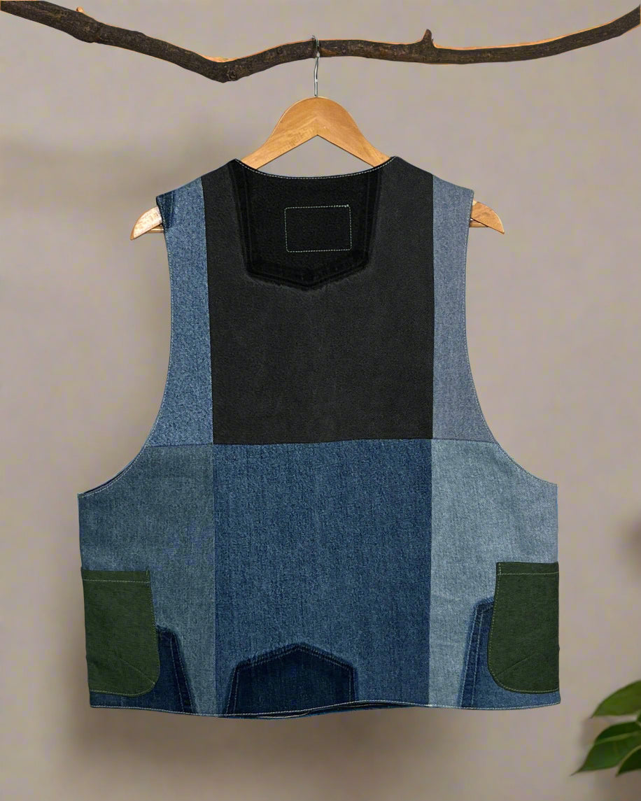 Upcycled Denim Gilet Jacket | G101