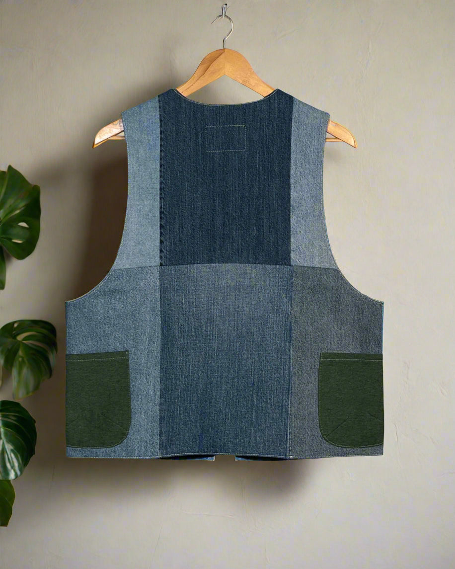 Upcycled Denim Gilet Jacket | G110