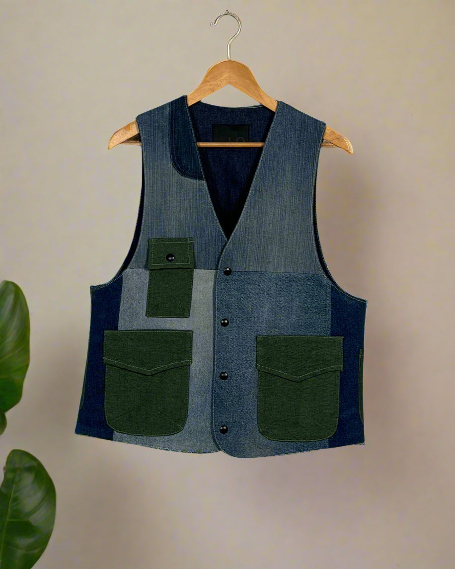 Upcycled Denim Gilet Jacket | G111