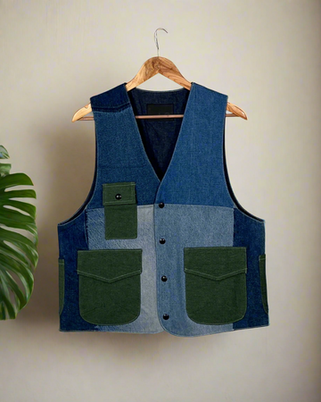 Upcycled Denim Gilet Jacket | G144