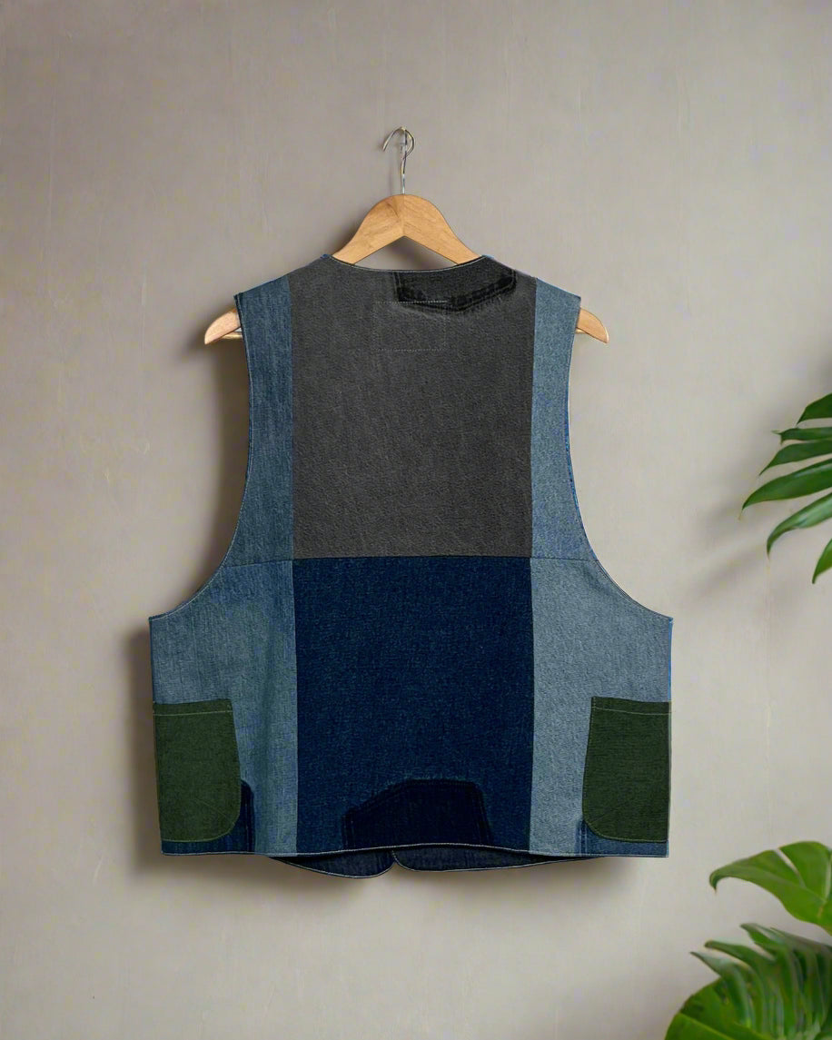 Upcycled Denim Gilet Jacket | G121