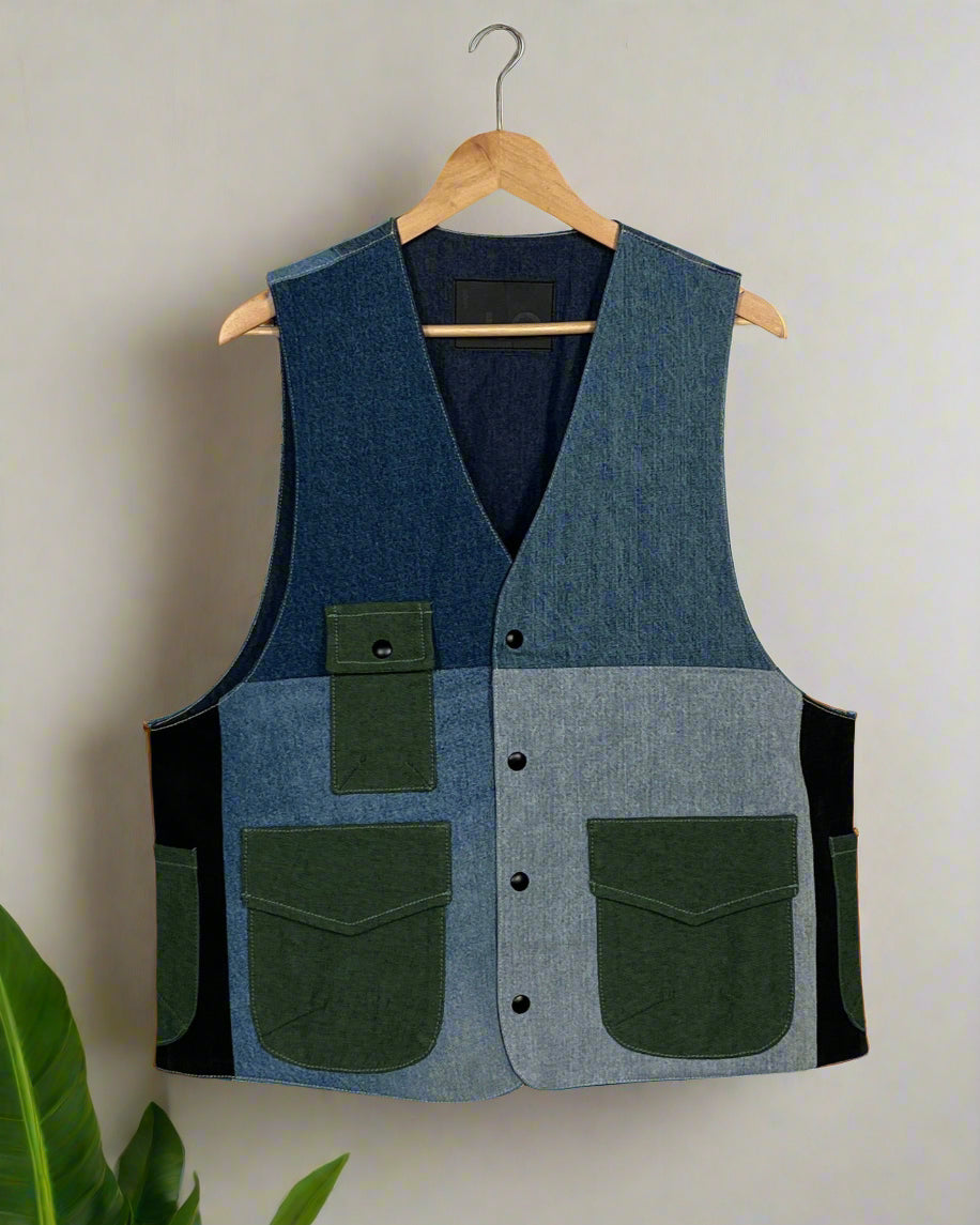 Upcycled Denim Gilet Jacket | G122