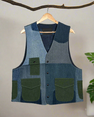 Upcycled Denim Gilet Jacket | G103