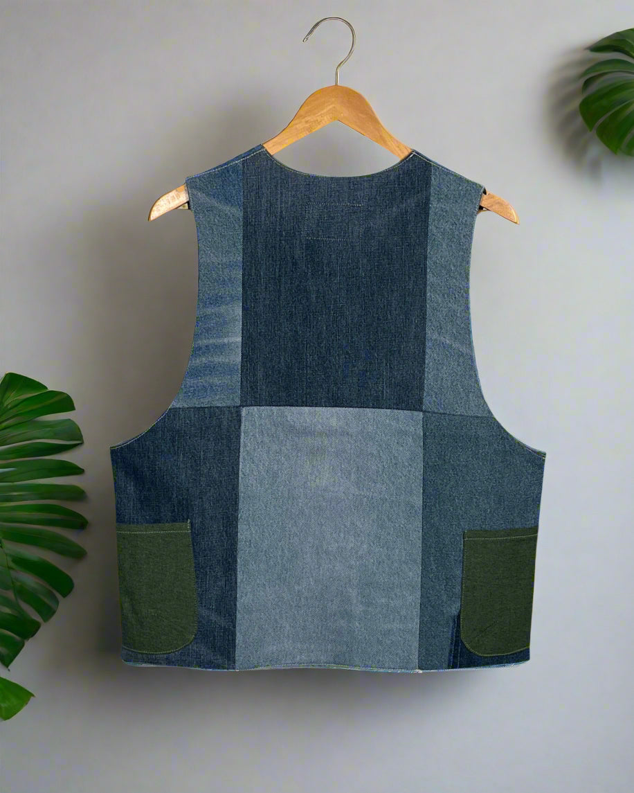 Upcycled Denim Gilet Jacket | G113