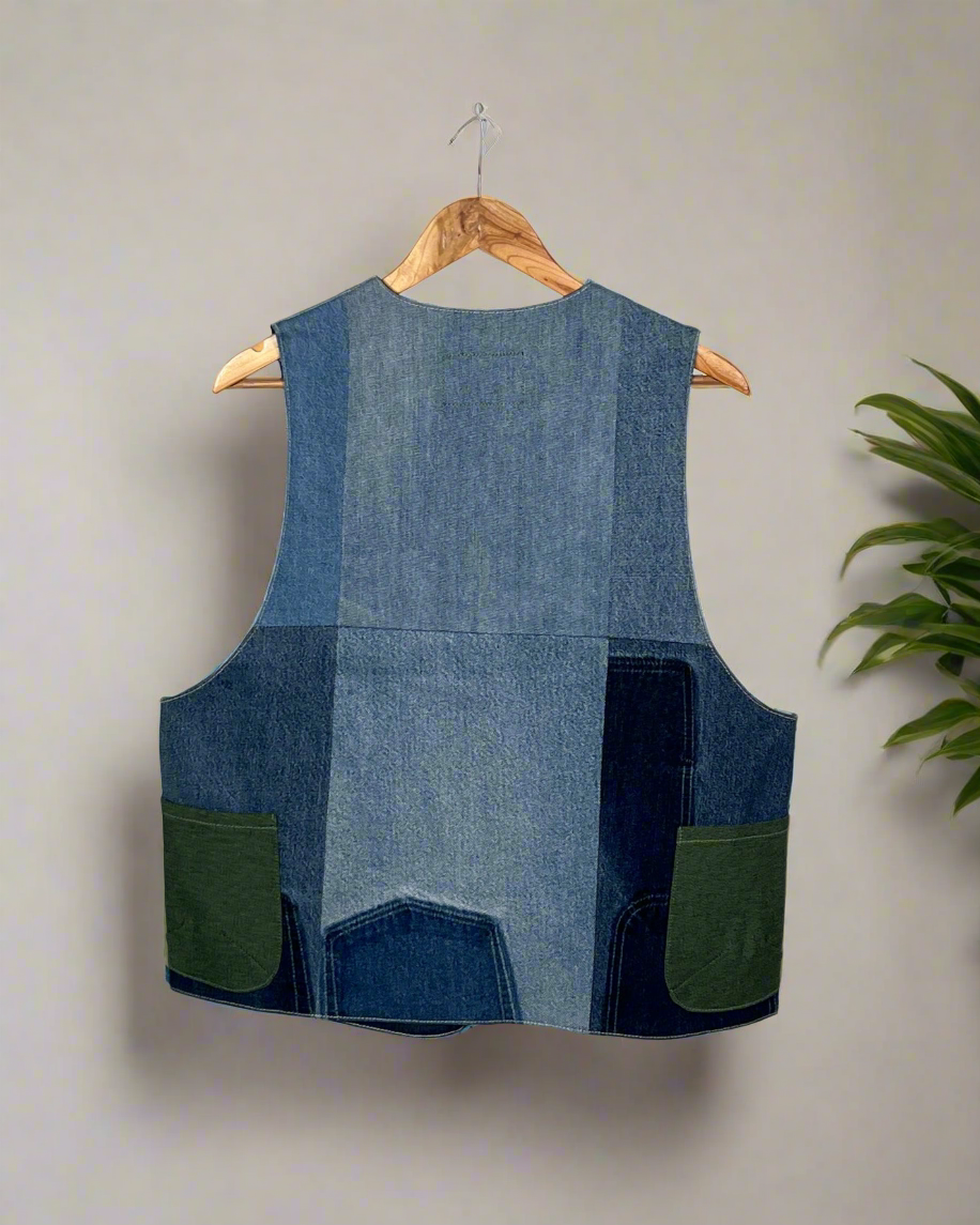 Upcycled Denim Gilet Jacket | G145