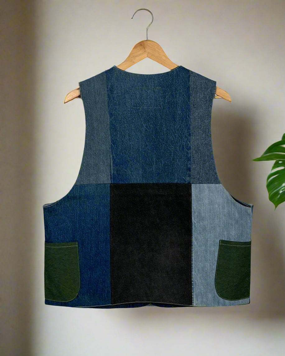 Upcycled Denim Gilet Jacket | G123