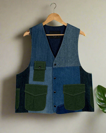 Upcycled Denim Gilet Jacket | G123