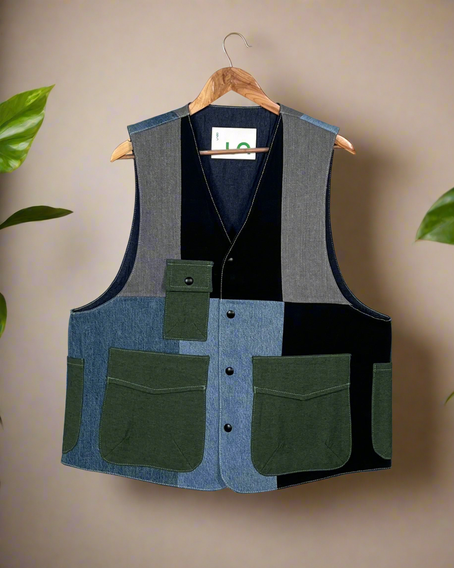 Upcycled Denim Gilet Jacket | G146