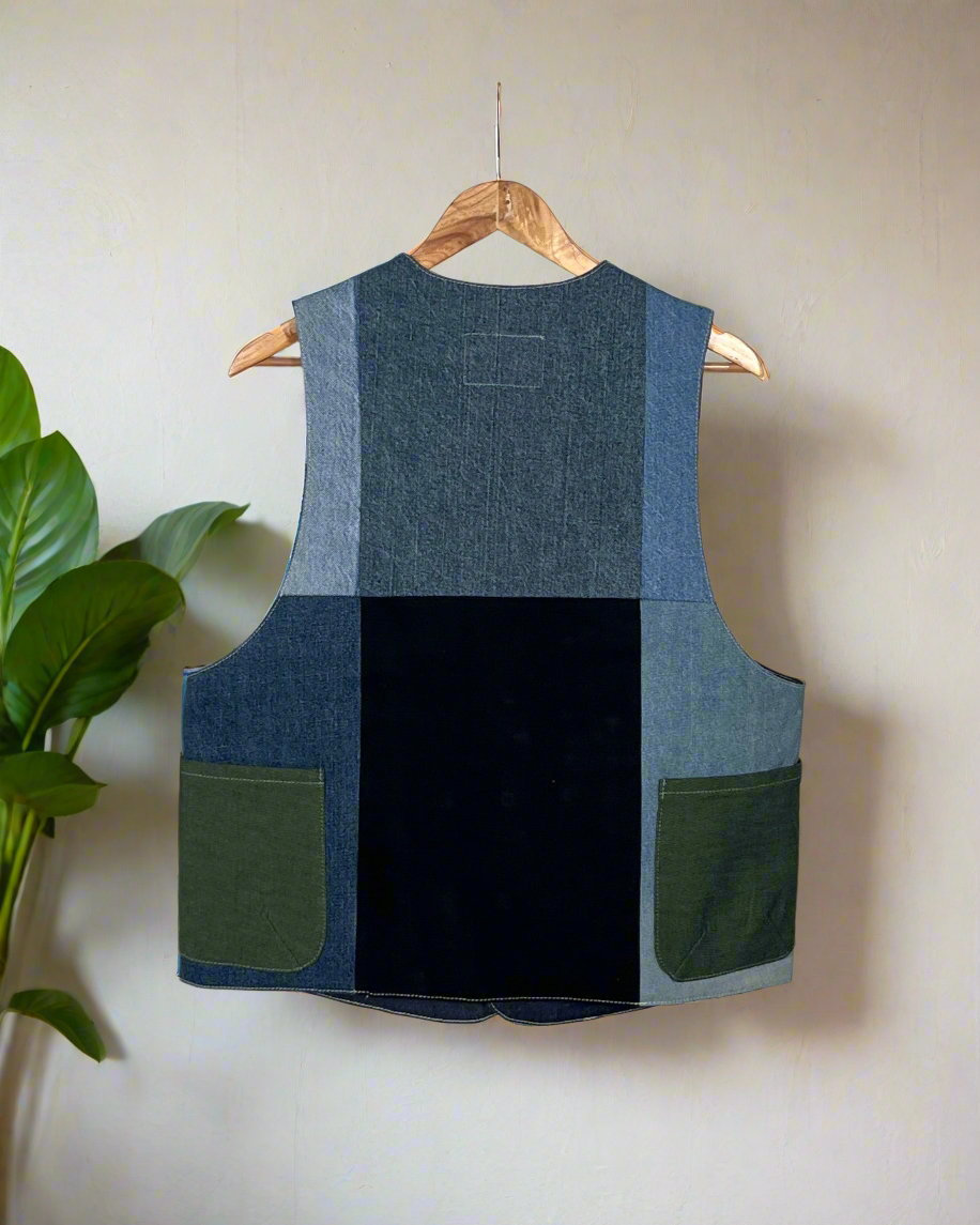 Upcycled Denim Gilet Jacket | G147