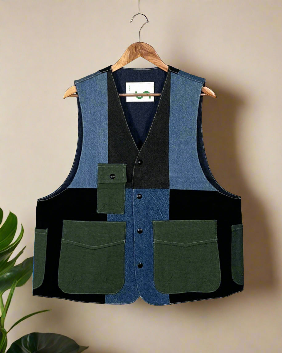 Upcycled Denim Gilet Jacket | G148