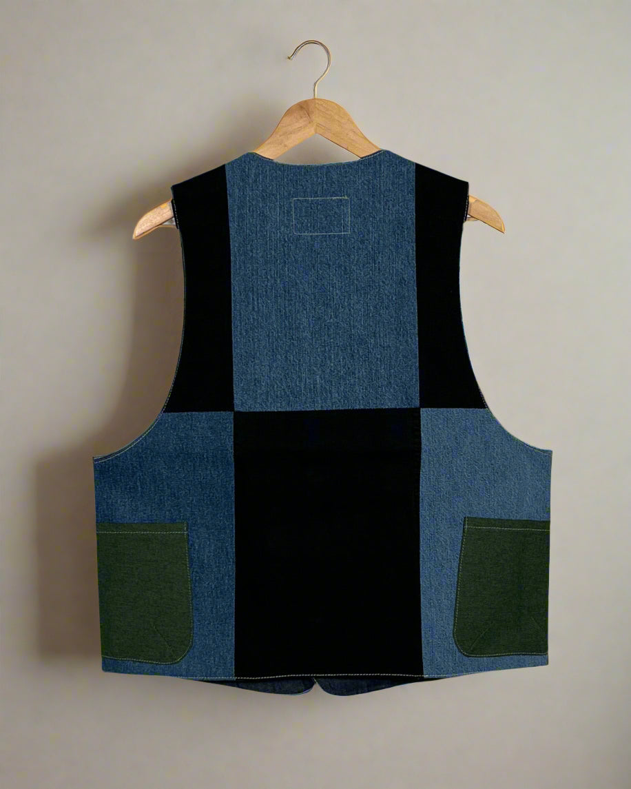 Upcycled Denim Gilet Jacket | G125