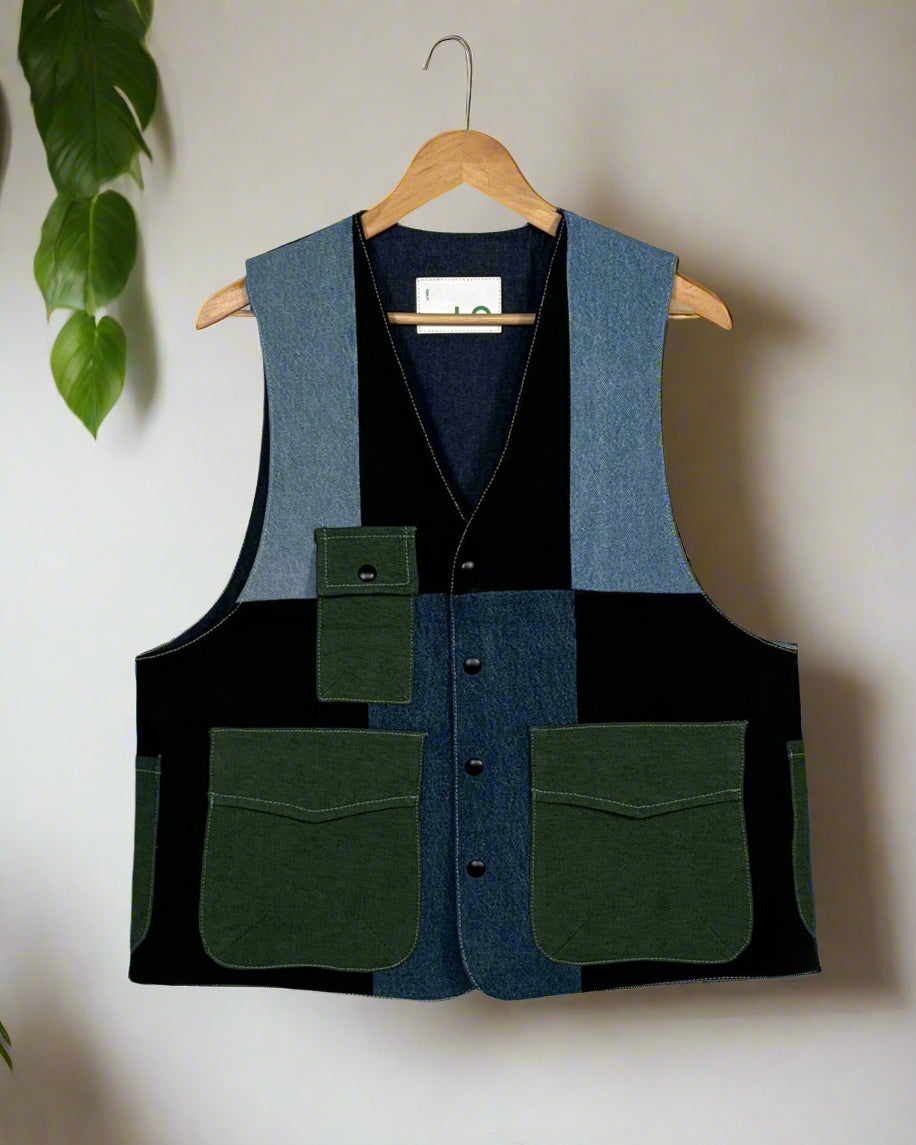 Upcycled Denim Gilet Jacket | G125