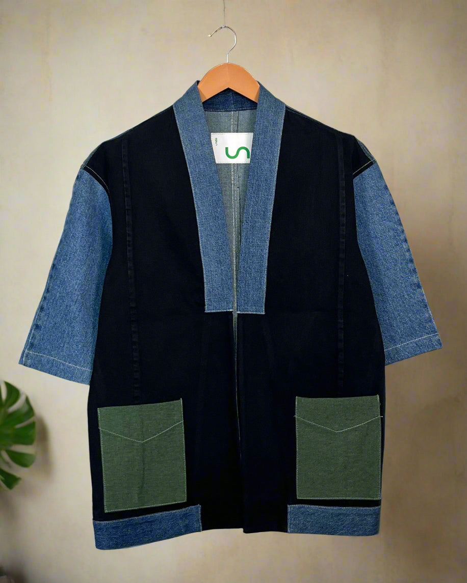 Upcycled Denim Kimono Jacket | 175