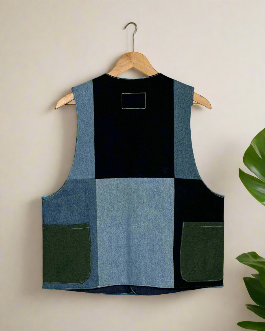 Upcycled Denim Gilet Jacket | G129