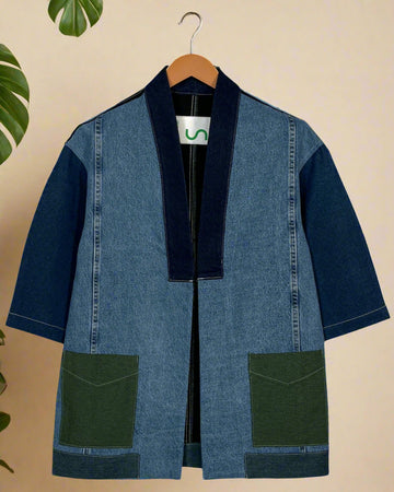 Upcycled Denim Kimono Jacket | K165