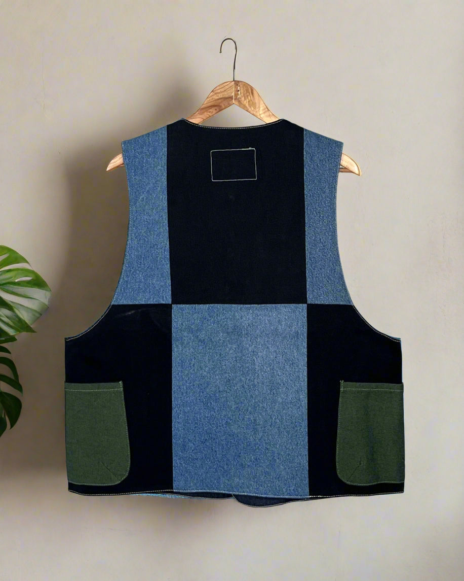 Upcycled Denim Gilet Jacket | G152