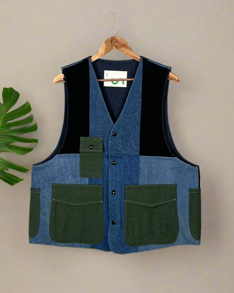 Upcycled Denim Gilet Jacket | G152