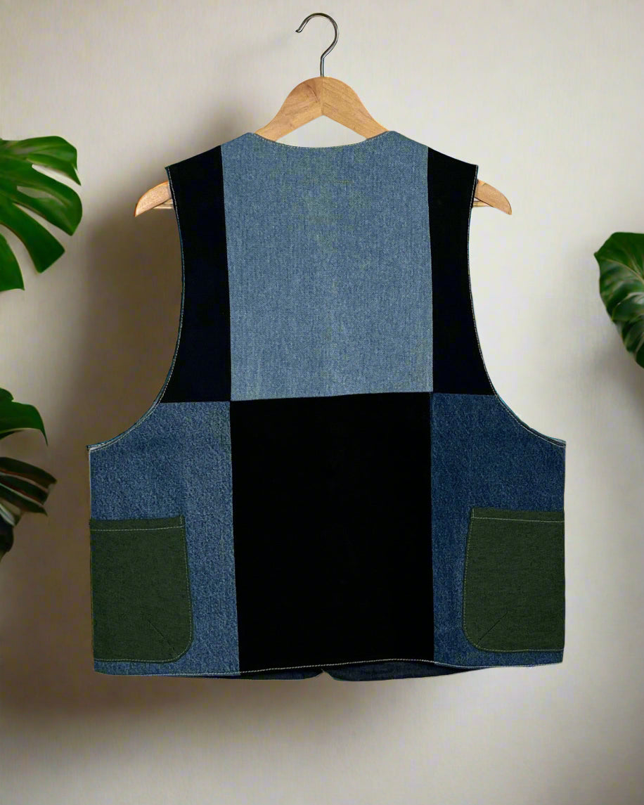 Upcycled Denim Gilet Jacket | G131